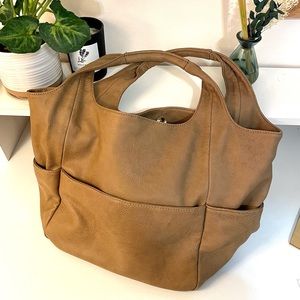 “Clutch” Tan Tote Bag